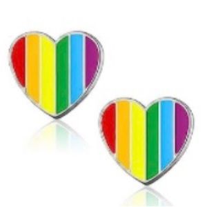 NWT Heart Rainbow hippy Pride Stud Earrings
